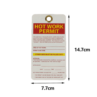 Custom Reusable Safety Tag with Metal  Eyelet