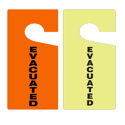 Custom Printed Evacauted Tag PVC Durable Door Knob Door Warning Tag