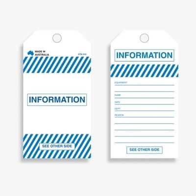 Custom Information Tag Waterproof PVC Durable Double Sides Printing Safety Tag