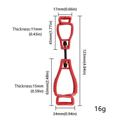 Custom High Strength POM Plastic Anti-lost Safety Non Slip Glove Clip Holder for Work Gloves