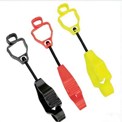 Custom Printing Logo Glove Clip Yellow Polythelene Hanger Safety Glove Holder Plastic Work Glove Clips