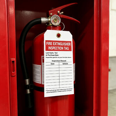 Durable Fire Extinguisher Tag PVC Waterproof Weatherproof Safety Tag