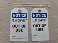 Temporarily Out Of Service Tag 5 3/4 * 3" Vinyl Notice Tag With White / Black Text