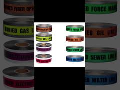 पता लगाने योग्य भूमिगत चेतावनी टेप