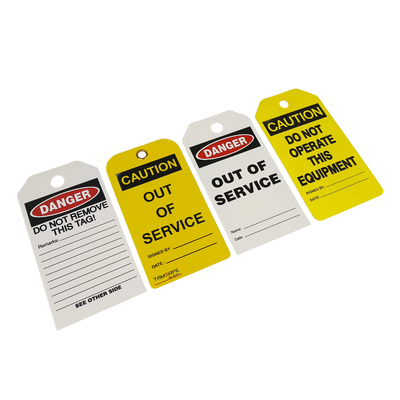 Safety Security Warning Tag PVC Durable Lockout Safety Sign Rectangle Tag