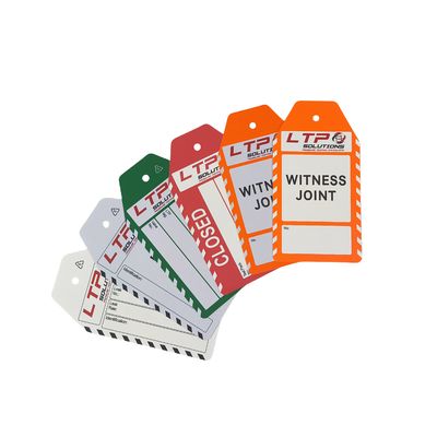 पॉलीप्रोपाइलीन टैग पीवीसी आंसू प्रतिरोधी डबल साइड प्रिंटिंग चेतावनी के लिए प्लास्टिक टैग