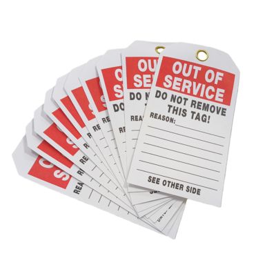 कस्टम प्रिंटिंग लोगो आउट ऑफ सर्विस टैग पीवीसी वाटरप्रूफ टिकाऊ प्लास्टिक टैग