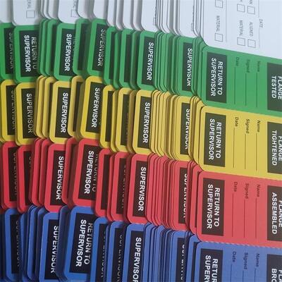 Flange Tag PVC Rectangle Double Side Printing Multi Stages Safety Tag for Warning