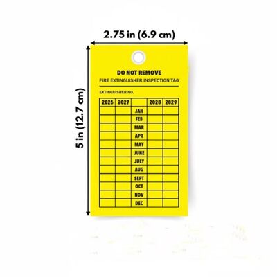 आग बुझानेवाला टैग vinyl जलरोधक डबल साइड प्रिंटिंग प्लास्टिक टैग for for indoor outdoor inspection tag