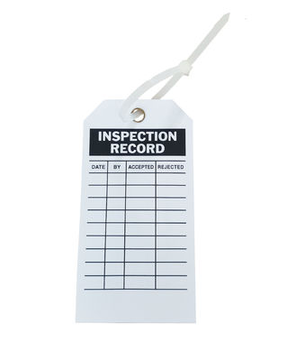5.75" X 3" Inspection Record Tags White Cardstock - Pack Of 10 Tags