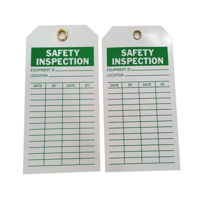 Custom Accident Prevention Tag Safety Inspection 4" Width X 7" Height Unrippable Vinyl