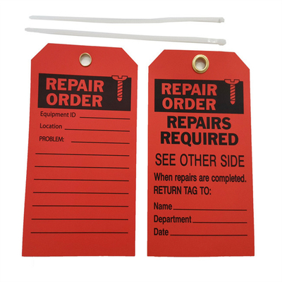 Customized Polyester Safety Lockout Tags 7"X4" For Accident Prevention